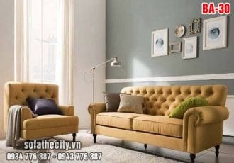 Sofa Băng Cổ Điển Màu Vàng