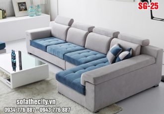 Sofa Góc Vải Nhung Đẹp