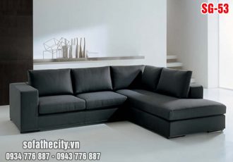 Sofa Góc Vải Bố Màu Đen